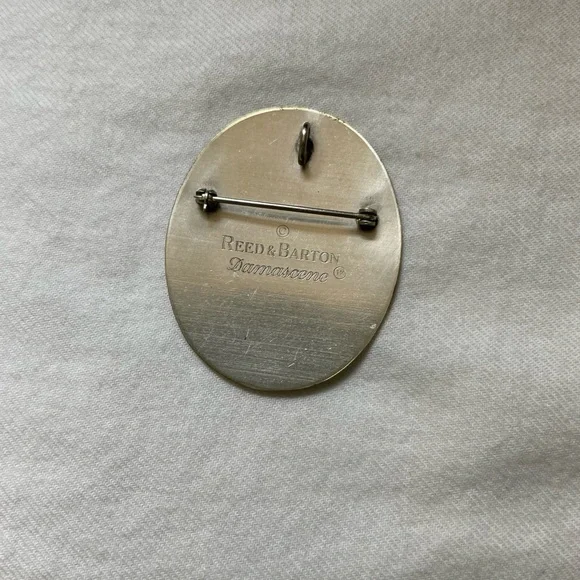 Rare Vintage Reed & Barton Damascene Cuff and Pin/Pendant Set - Picture 5 of 8